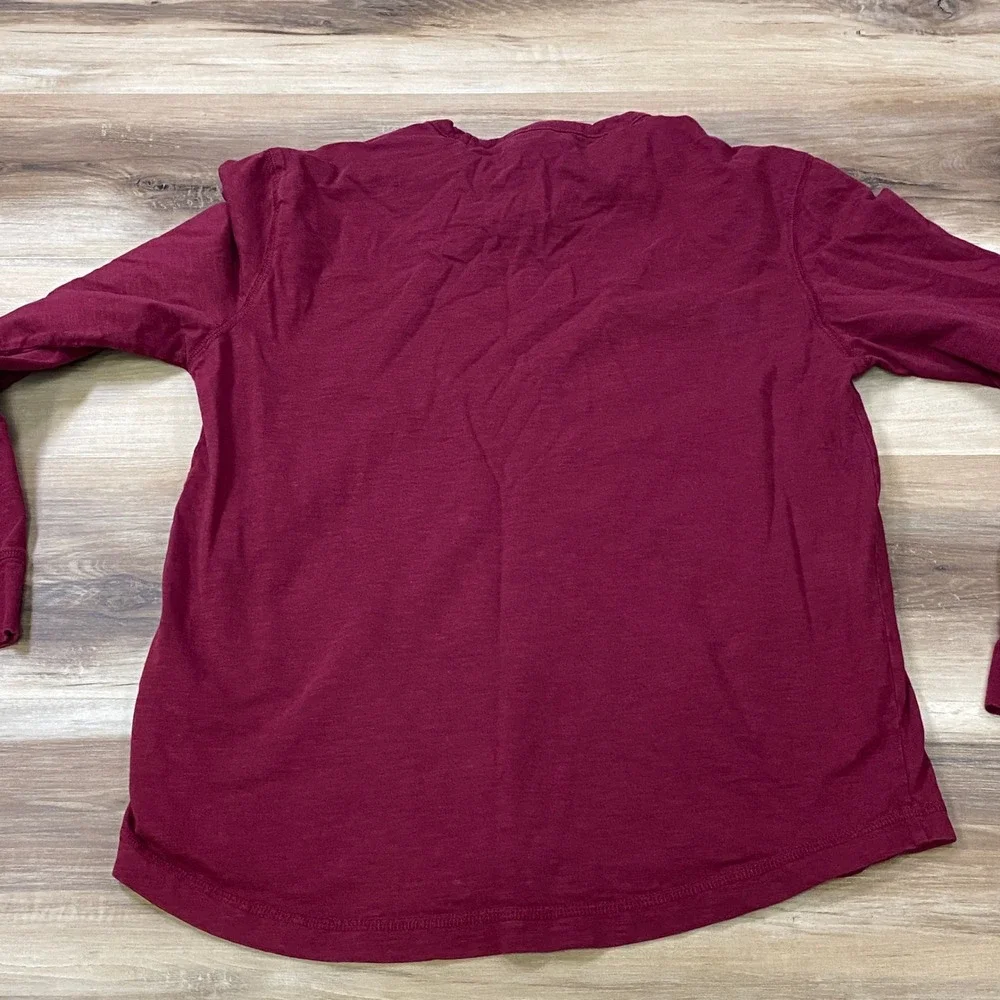 Banana Republic Slub Crew Neck Shirt Men Small Minimalist 100% Cotton Burgundy